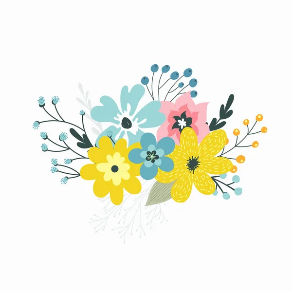 颜色柔和的花卉组合的彩色矢量集. — 图库矢量图片