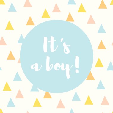 Renkli üçgenler ile kesintisiz en az vektör kartı. Kartları, davetiyeler veya bebek duş albümleri, arka planlar ve scrapbooks için.