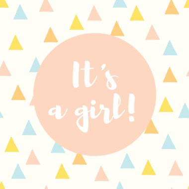 Renkli üçgenler ile kesintisiz en az vektör kartı. Kartları, davetiyeler veya bebek duş albümleri, arka planlar ve scrapbooks için.