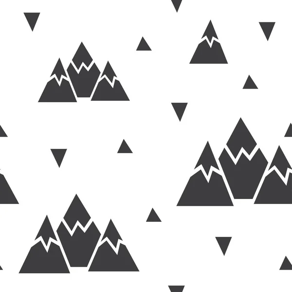 Vector seamless pattern made of mountains and triangles. — Stock Vector