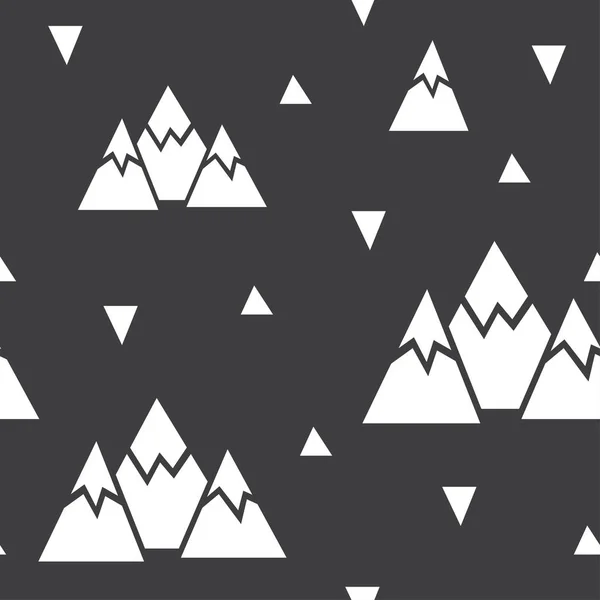 Patrón sin costura vectorial hecho de montañas y triángulos . — Vector de stock