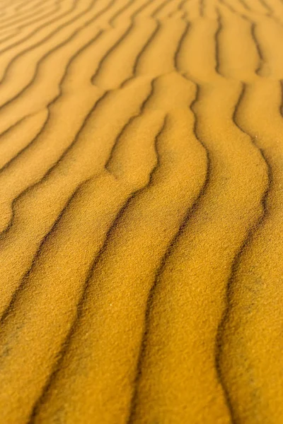 Gelben sandigen welligen Dünen Textur — Stockfoto