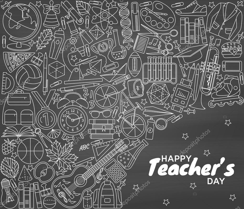 Happy Teachers Day background. Greeting card. Vector illustration. Stock  Vector Image by ©klerik78 #125698602