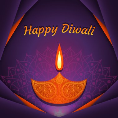 Hindistan 'daki Diwali festivali için tebrik kartı. Vektör illüstrasyonu