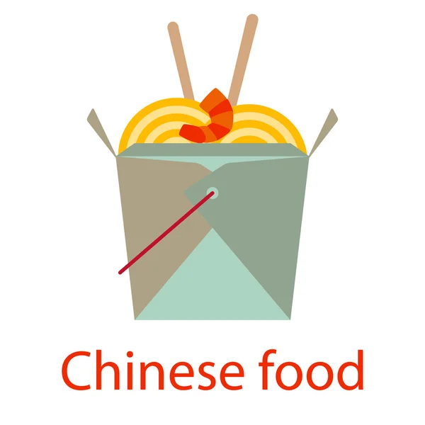 Comida china. Icono de comida rápida y comida callejera. Ilustración vectorial . — Vector de stock