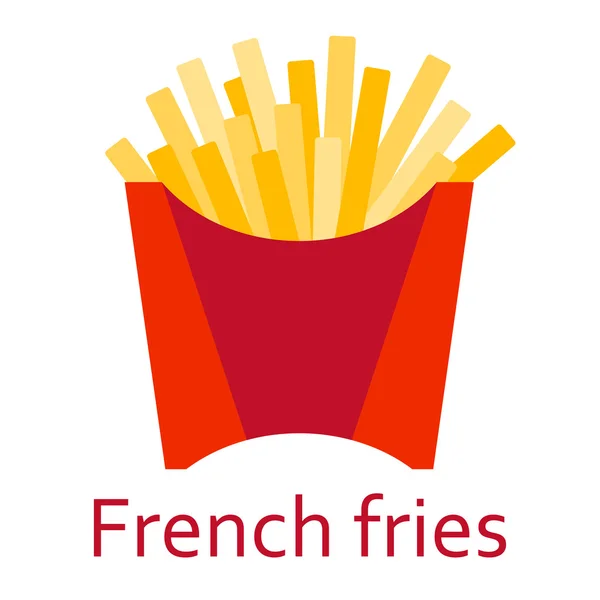 Franse frietjes. Fast-Food en streetfood pictogram. Vectorillustratie. — Stockvector