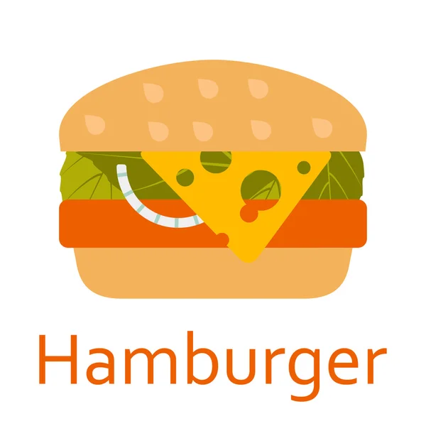 Hamburguesa. Icono de comida rápida y comida callejera. Ilustración vectorial . — Vector de stock