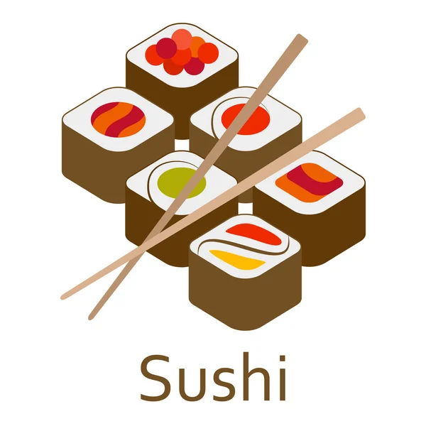 Sushi. Fast Food und Streetfood Ikone. Vektorillustration. — Stockvektor