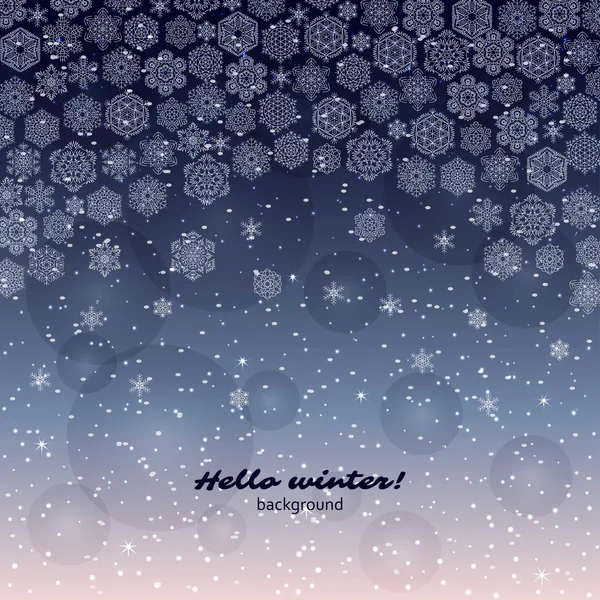 Winter Schneeflocken Hintergrund. Vektorillustration. — Stockvektor
