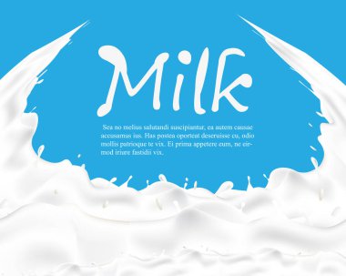 Süt dalga splash arka plan, vektör çizim