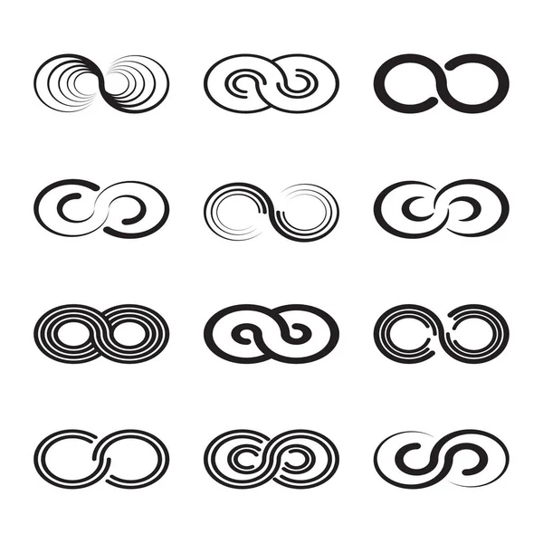 Iconos de símbolo infinito vector ilustración — Vector de stock