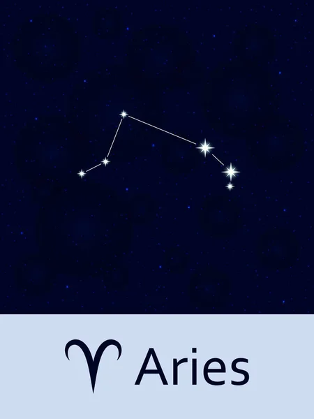Signo del zodíaco Aries. Horóscopo constelación estrella. Espacio abstracto cielo nocturno fondo con estrellas y bokeh en la parte posterior. Ilustración vectorial. Bueno para aplicaciones móviles, astrología, plantilla de ciencia . — Vector de stock