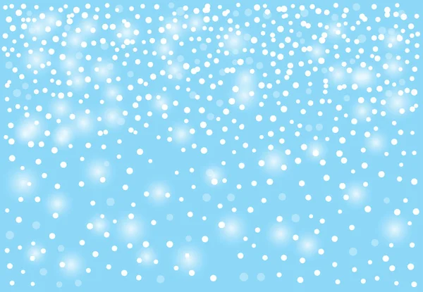 Zimní pozadí s padajícím sněhem na modrém pozadí. Vektorové ilustrace. — Stockový vektor