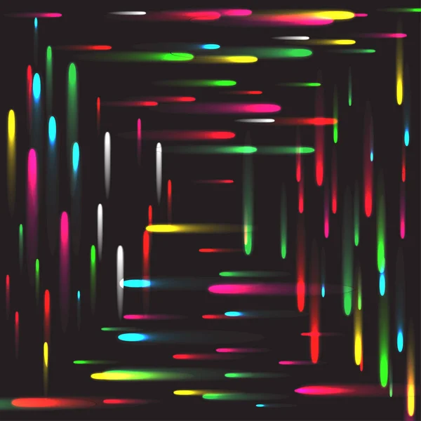 Magische neon gekleurde lichtstralen, naadloze abstracte achtergrond — Stockvector