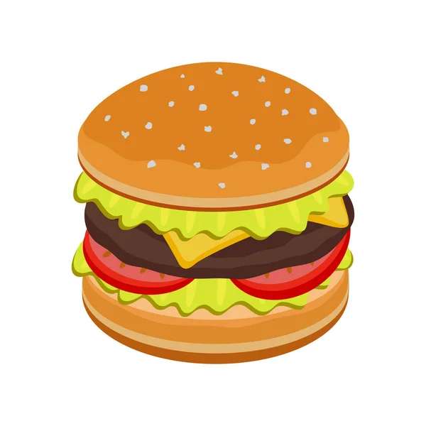 Vector burger isolated on white background — Stock Vector