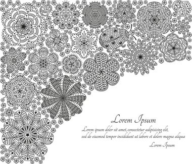 Tebrik kartı veya şablon stilize çiçeklerle. Vektör çizim.