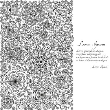 Tebrik kartı veya şablon stilize çiçeklerle. Vektör çizim.