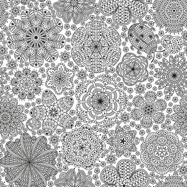 Dikişsiz desen veya şablon stilize çiçek vektör çizim ile.