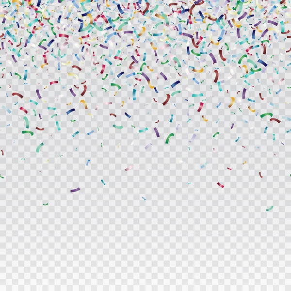 Volar confeti de Navidad, celebración de aniversario, feliz cumpleaños fiesta vector de fondo — Archivo Imágenes Vectoriales