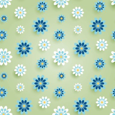 Papatya papatya çiçekler seamless modeli. Vektör çizim.