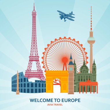 Düz kavramı planlama seyahat. Vektör çizim.