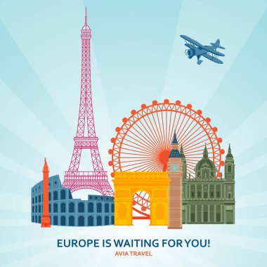 Düz kavramı planlama seyahat. Vektör çizim.