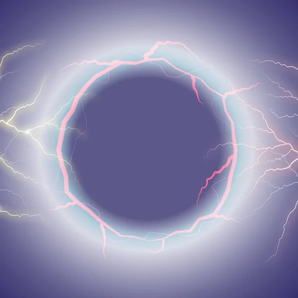 Lightning Vector Round Text Frame auf transparentem Hintergrund — Stockvektor