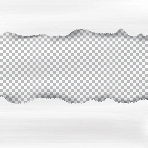 Papier déchiré et fond à carreaux avec espace pour le texte, illusions vectorielles — Image vectorielle
