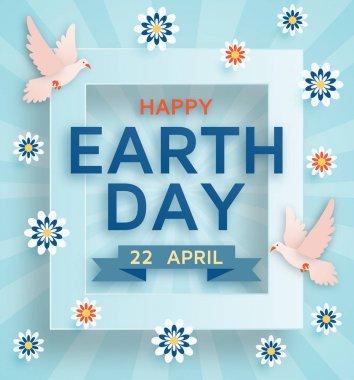 Dünya günü sevimli arka plan güvercinler ile