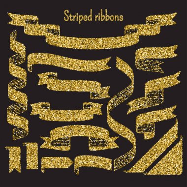 Altın çerçeveler vintage tarzı koyu arka plan üzerinde. Vektör çizim