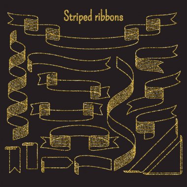 Altın çerçeveler vintage tarzı. Vektör çizim