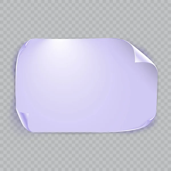 Feuille de papier violet avec ombre isolée sur fond blanc. Illustration vectorielle — Image vectorielle
