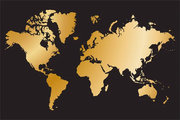 Peta dunia politik diisolasi dengan latar belakang hitam, ilustrasi vektor - Stok Vektor