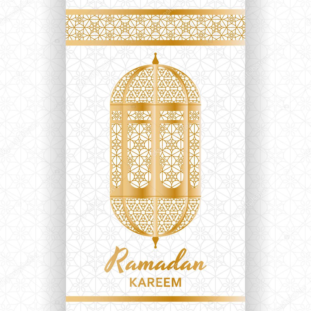 Ramadan Kareem Background. Islamic Arabic lantern. Greeting card