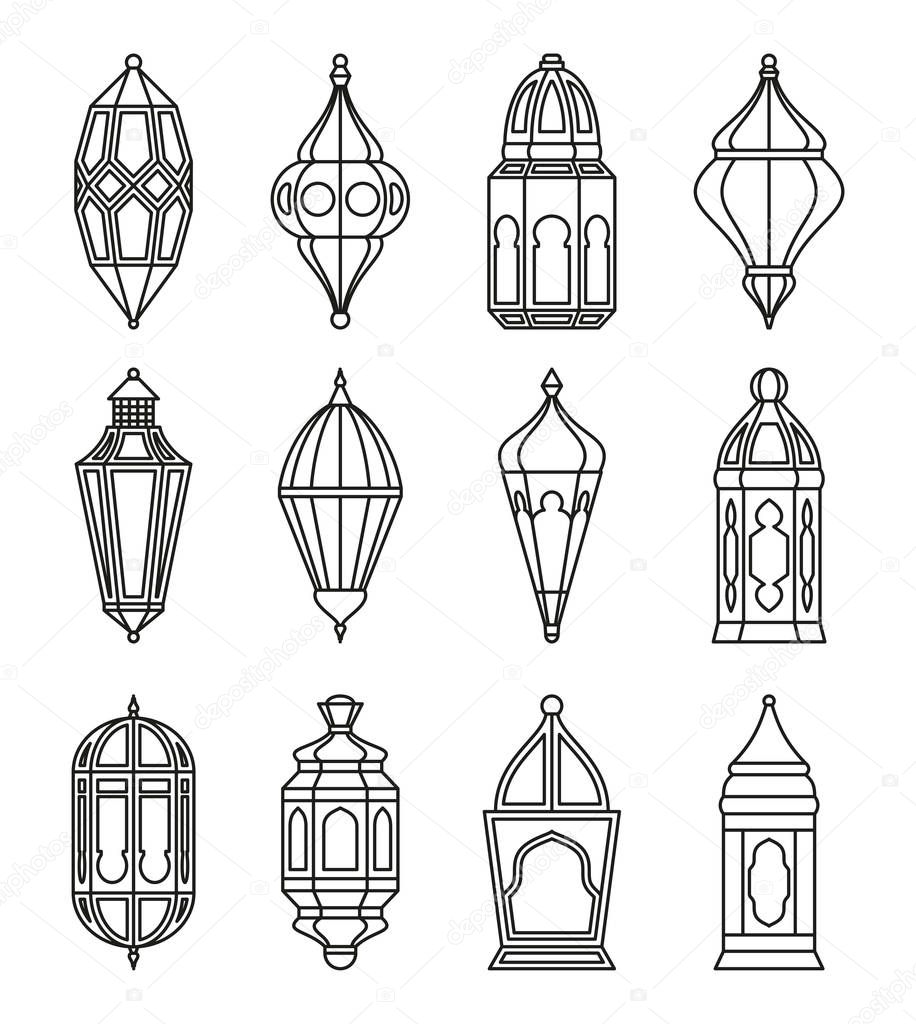 Arabic or Islamic lanterns set