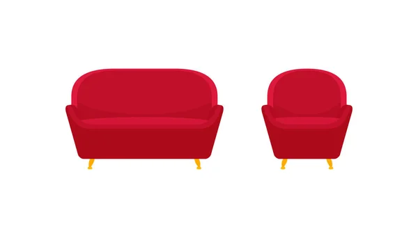 Πολύχρωμο εικονίδιο καρέκλα και καναπέ. Συλλογή επίπλων για το σπίτι εσωτερικούς χώρους — Διανυσματικό Αρχείο