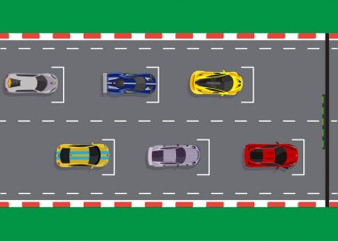 Yarış başlangıç üstten görünüm arka plan vektör çizim