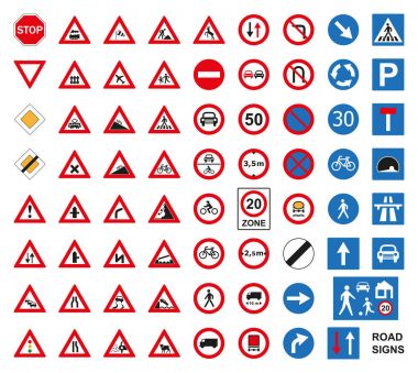 Beyazda trafik işaretleri izole edildi