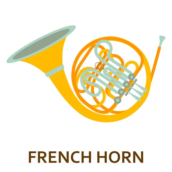 Ícone de instrumento musical. Chifre francês — Vetor de Stock