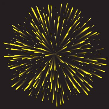 Parlayan koleksiyonu. Havai fişek, koyu arka plan üzerinde izole ışık efektleri.