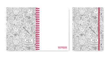 Defter ya da okul desenleri ile scrapbooks için kapak tasarımı