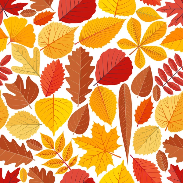 Bezešvé vzor s podzimní listí — Stockový vektor