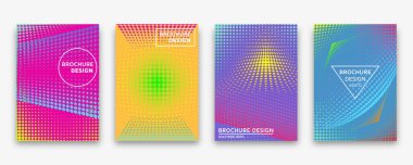 Yarı ton noktaları ve neon degradeler broşür tasarımı