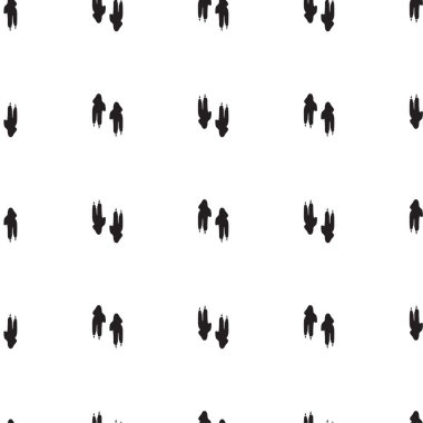 En az seamless modeli ile dinozor ayaklar. Siyah ve beyaz renkleri