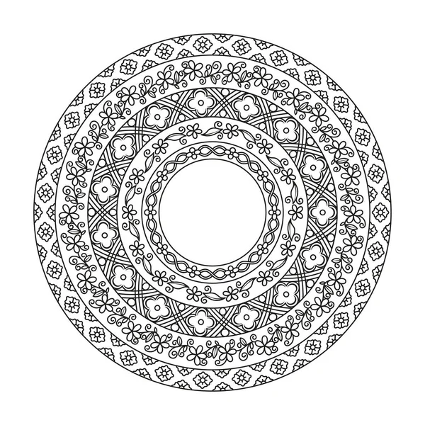 Ancien motif rond chinois. Motifs décoratifs détaillés — Image vectorielle