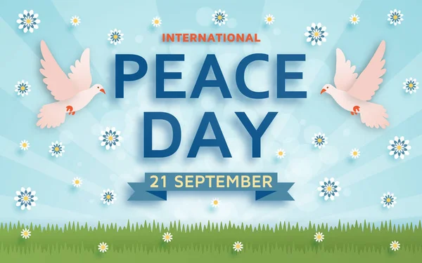 Uluslararası Barış günü arka plan güvercinler ile