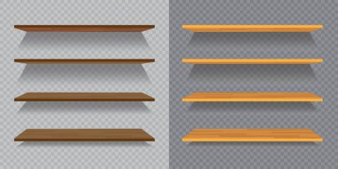 Ckeckered arka plan üzerinde izole boş ahşap veya plastik raf kümesi