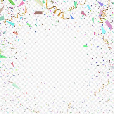 Uçan Noel konfeti, yıldönümü kutlamaları, mutlu yıllar parti vektör arka plan