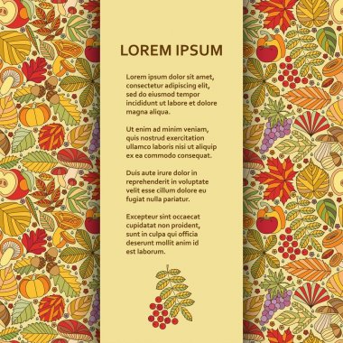 Düz poster veya başlık sayfası şablonu sonbahar desenli