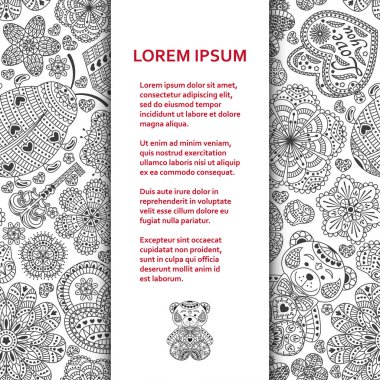 Düz poster veya başlık sayfası şablon güzel süsler ile